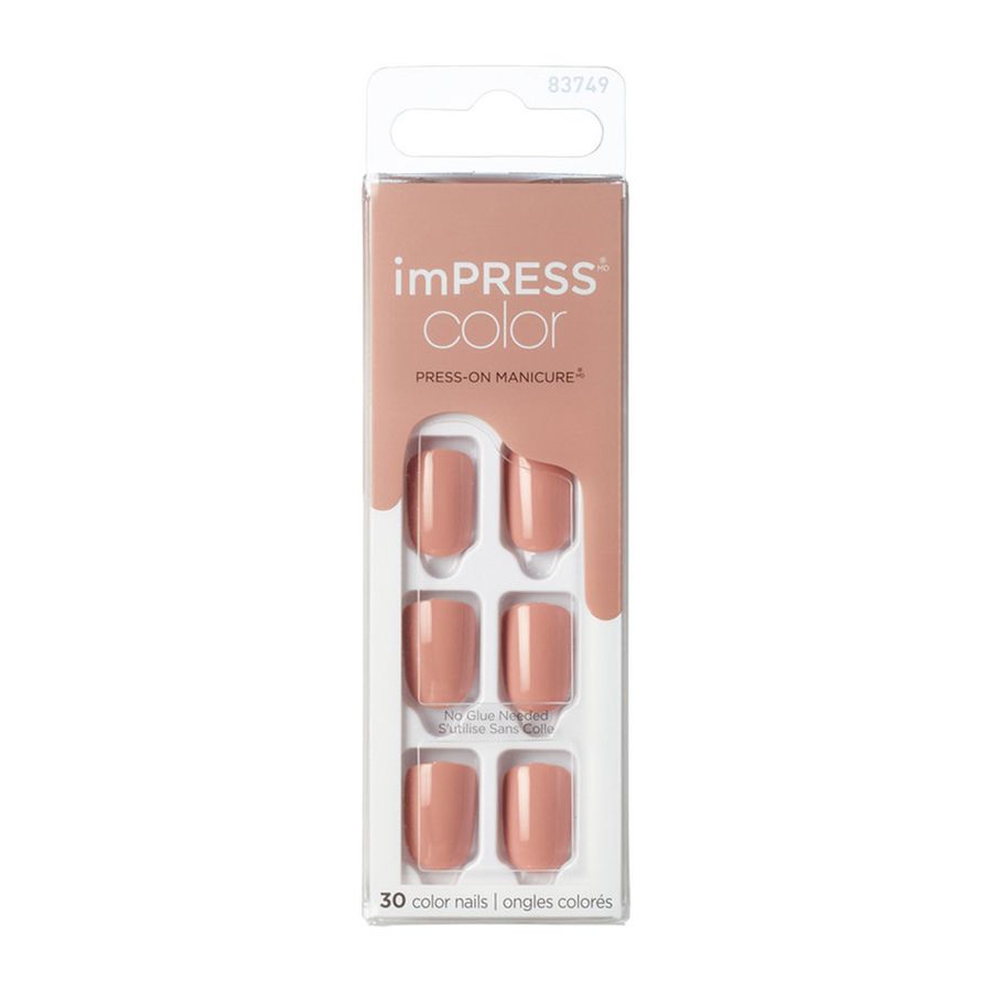 Kit uñas artificiales Impress color café claro 30un