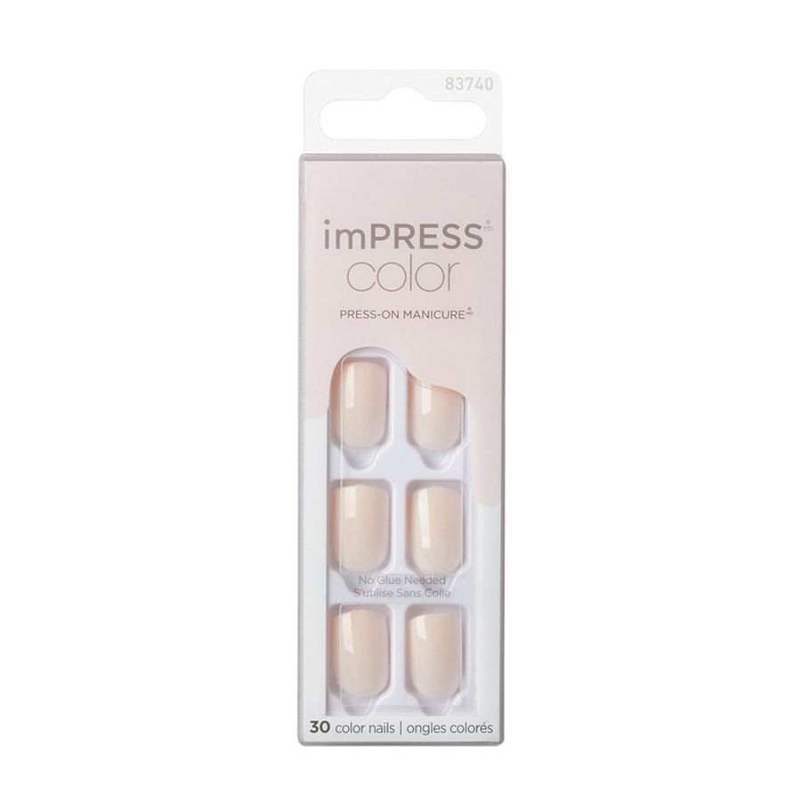 Kit uñas artificiales Impress color blanco 30un