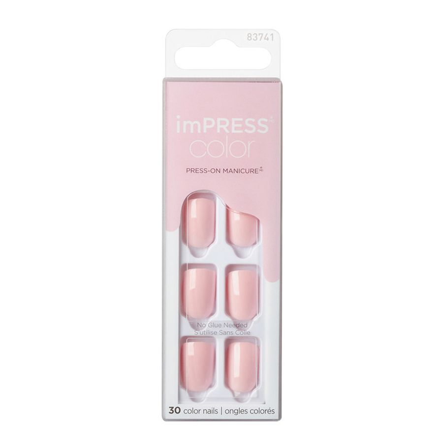 KIT UÑAS ARTIFICIALES IMPRESS COLOR ROSA 30UN