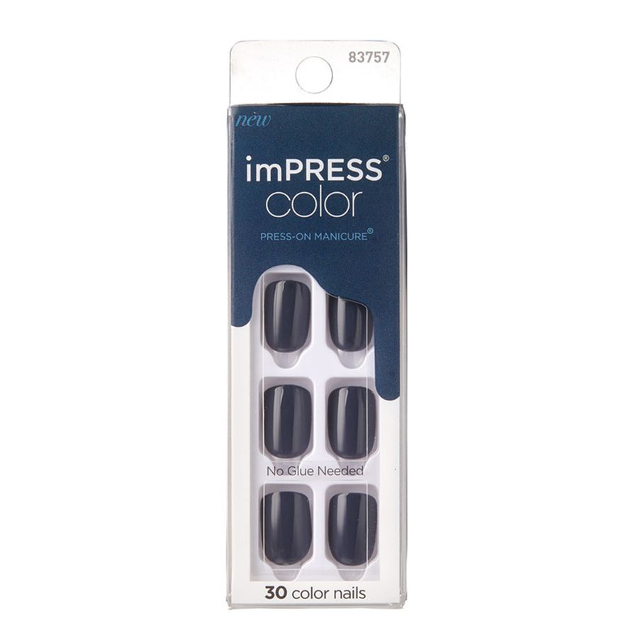 KIT UÑAS ARTIFICIALES IMPRESS COLOR NAVY 30UN