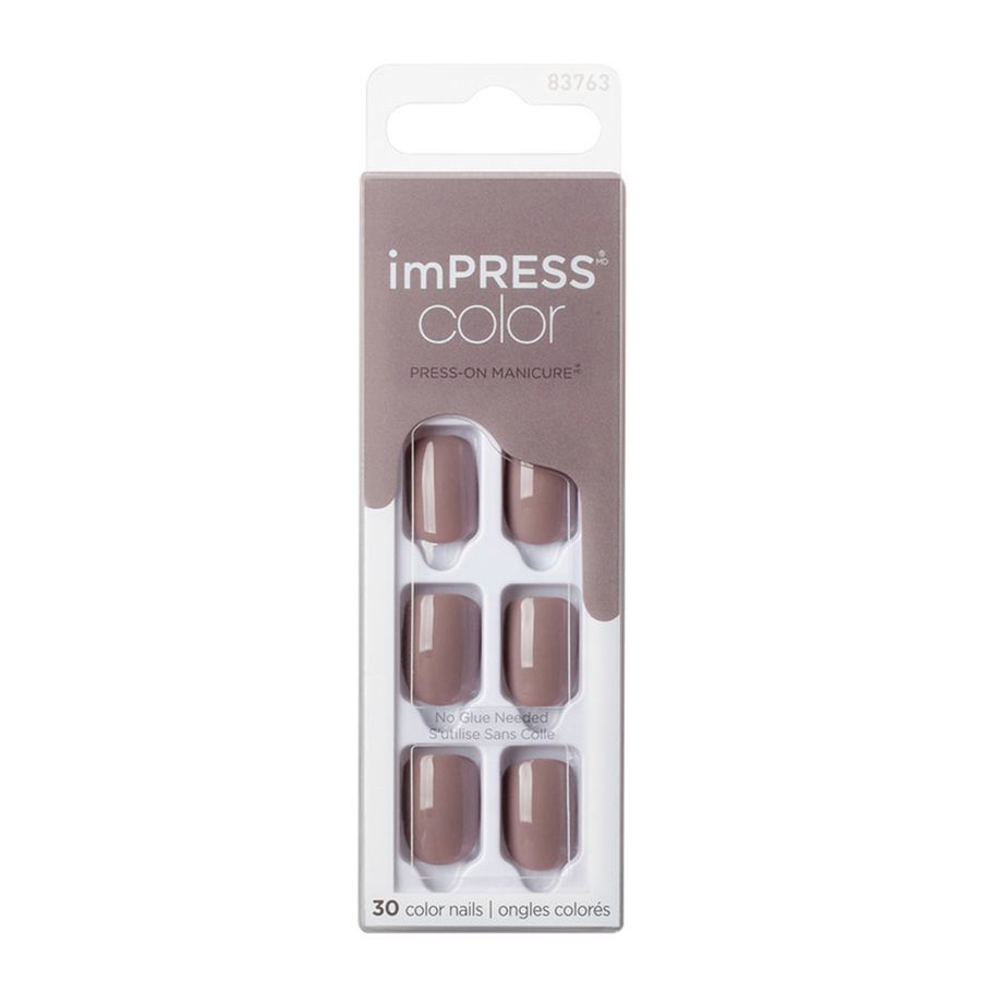 KIT UÑAS ARTIFICIALES IMPRESS COLOR GRIS 30UN