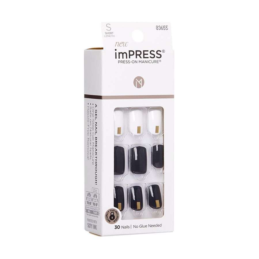 UÑAS IMPRESS KIM004 FRANCESA PUNTA