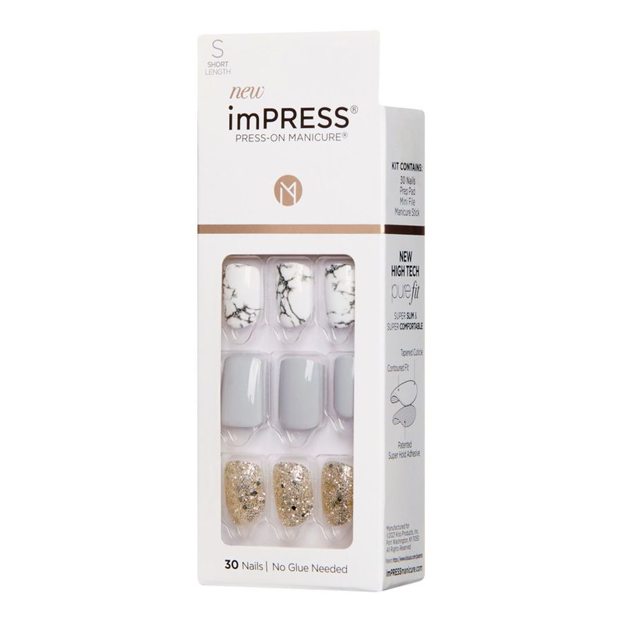 Set de uñas Kiss Gris 30un