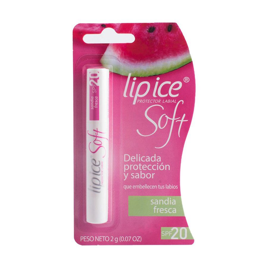 BALSAMO LABIAL LIP ICE MENBLA080 SOFT SANDIA SPF 20