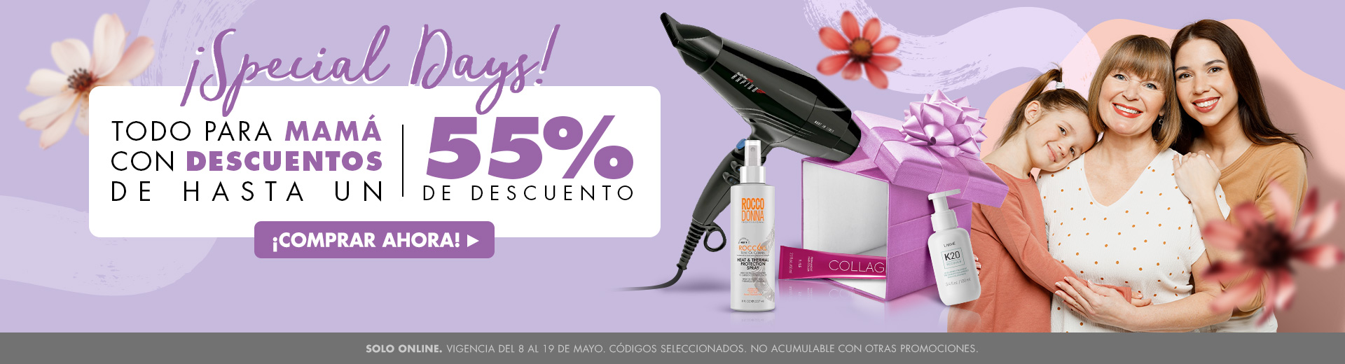Sally Days: Especial Mamá. Descuentos hasta del 55% off