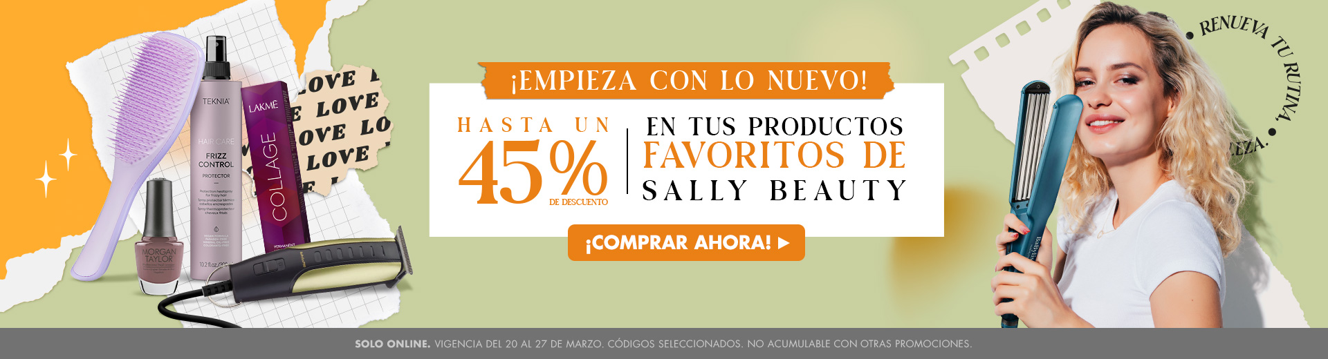 ¡Empieza con lo nuevo! Hasta un 45% off en Sally